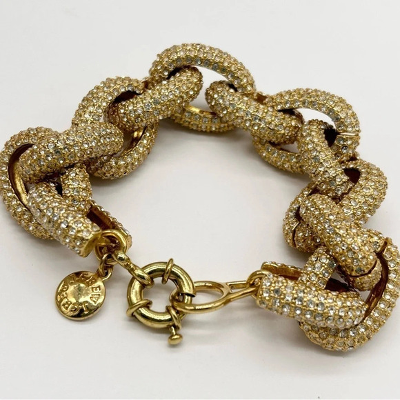 J. Crew Pave Links Gold Bracelet - Picture 2 of 4